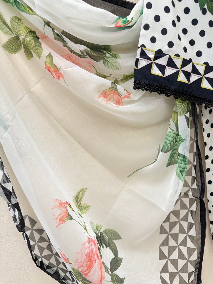 polka dot Pakistani Farshi suits
