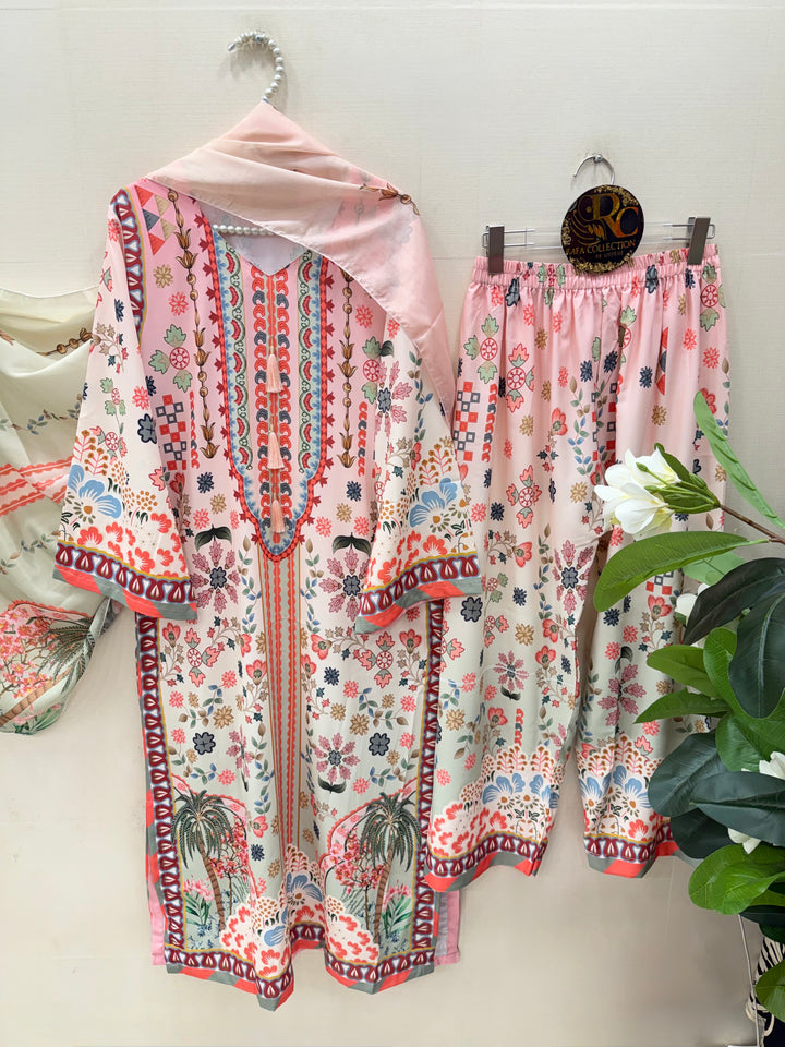 Printed long kaftan