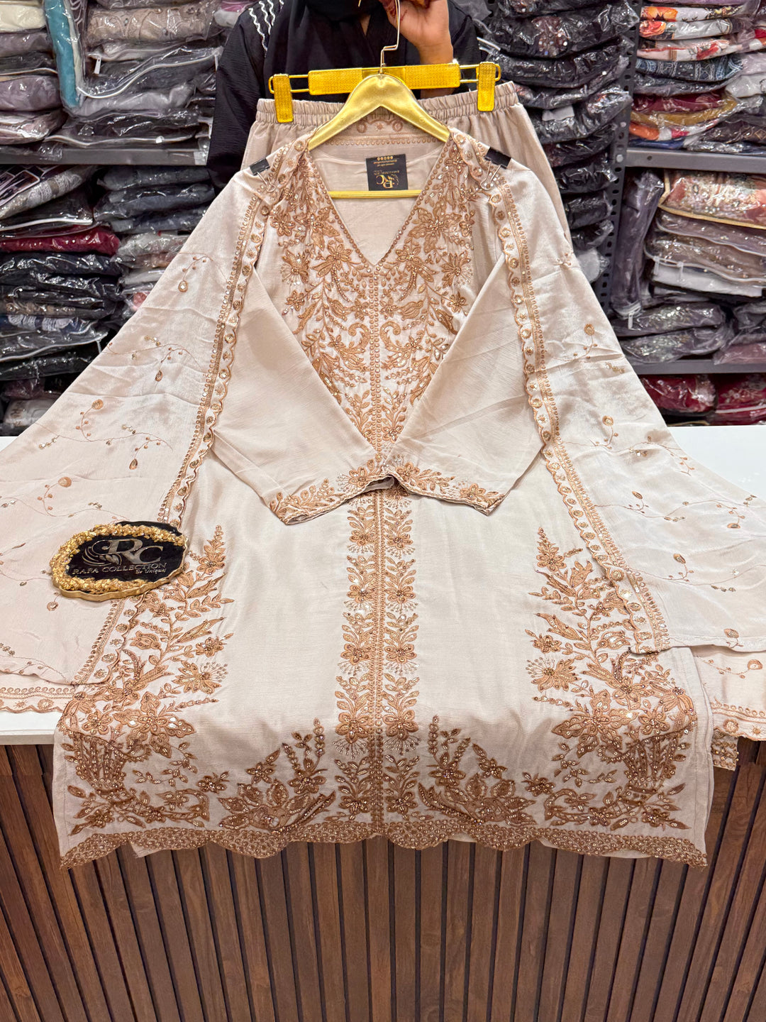 Premium chinon embroidered suits