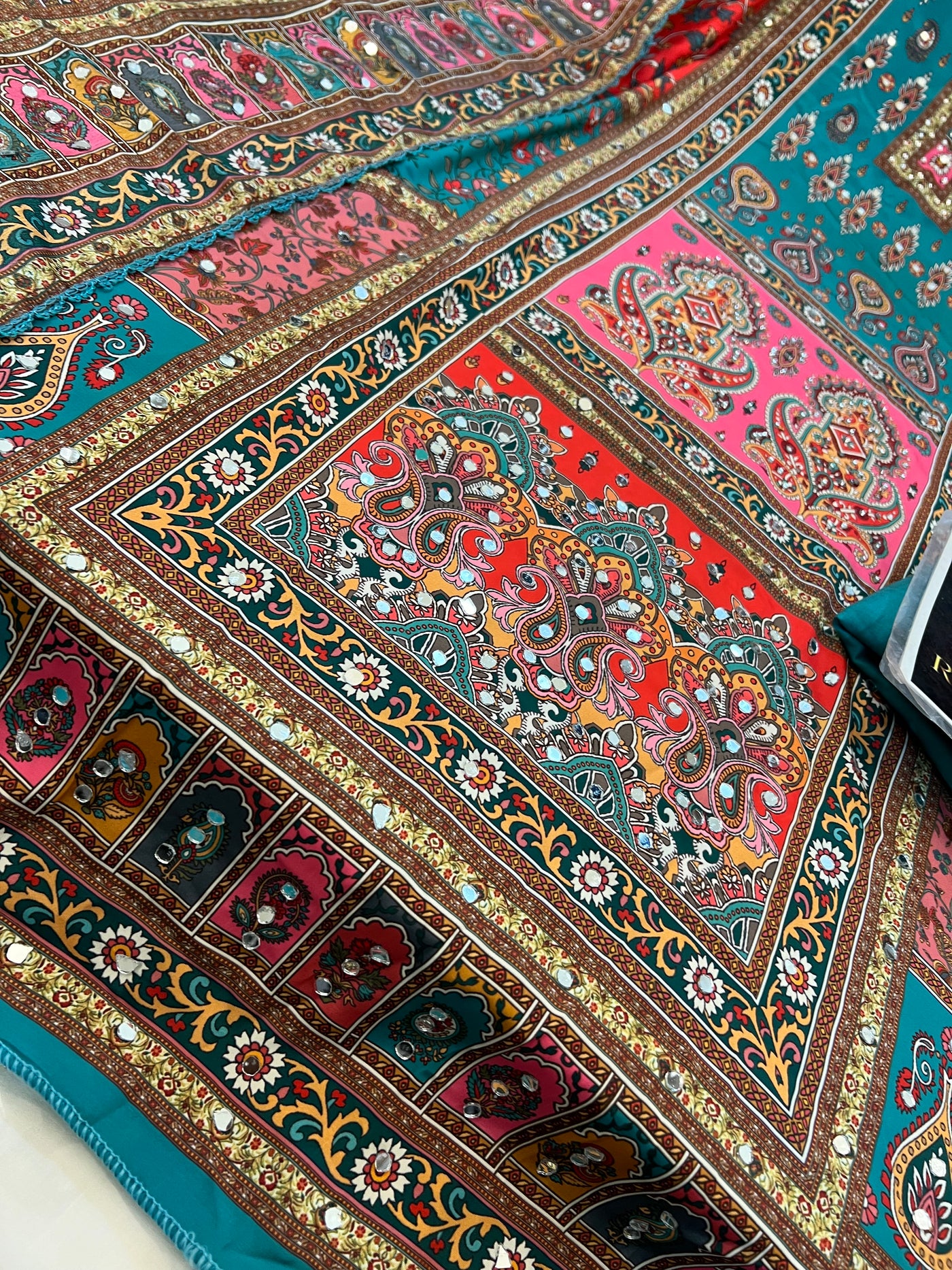 Multi colour mirror Suit 1264