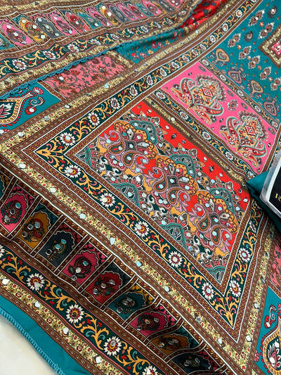 Multi colour mirror Suit 1264