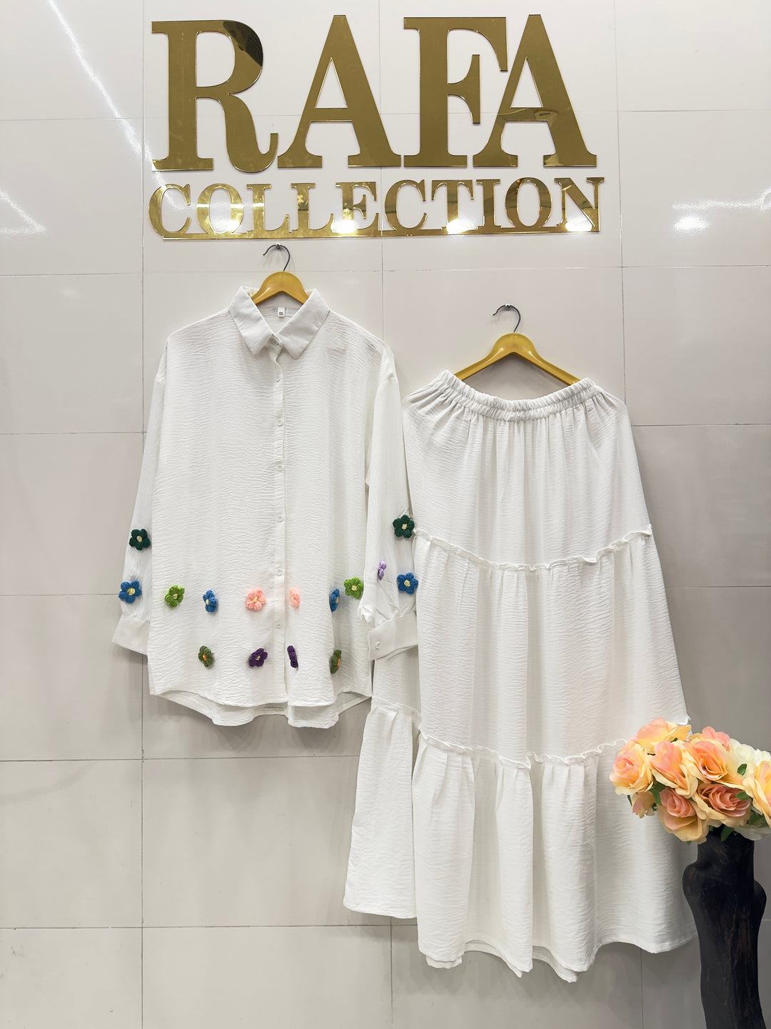 Imported crinkle skirt top