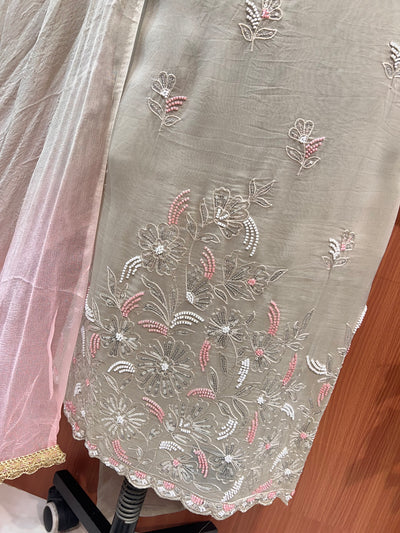Glass organza Handwork Suits 1970