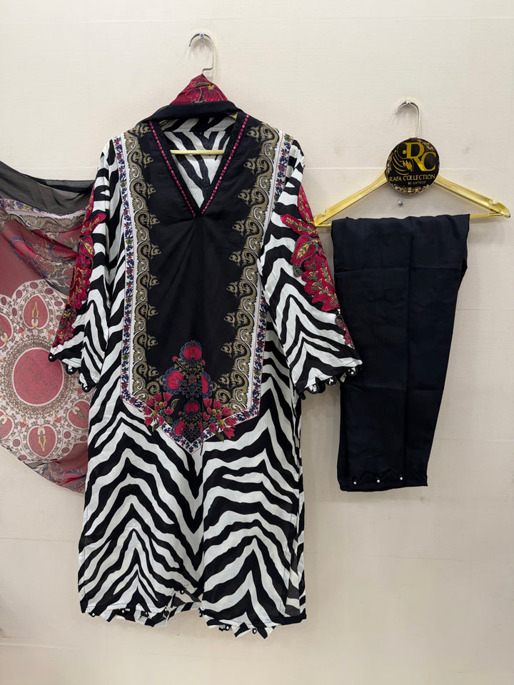 Cotton embroidered suits