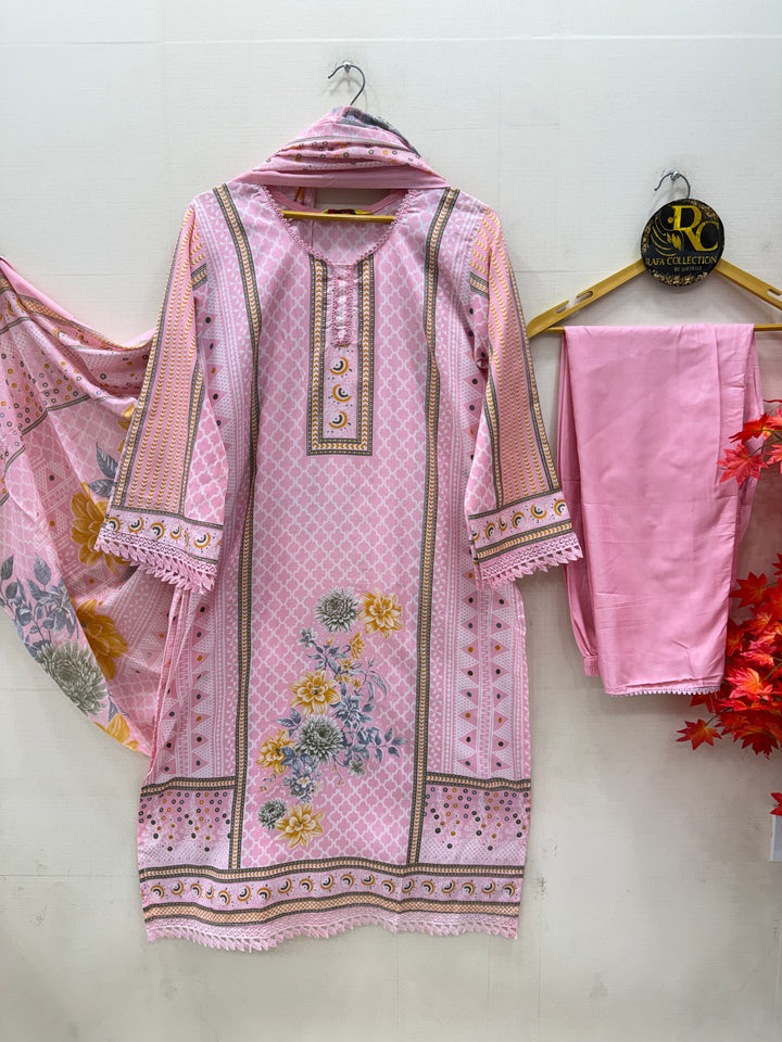 Semi cotton printed suits