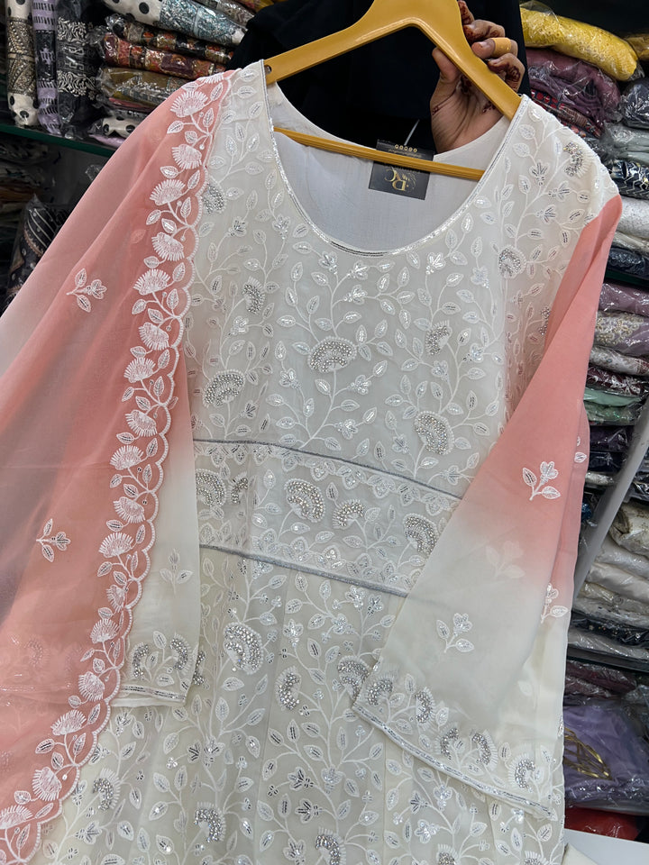 Semi stitch wedding gown 17395