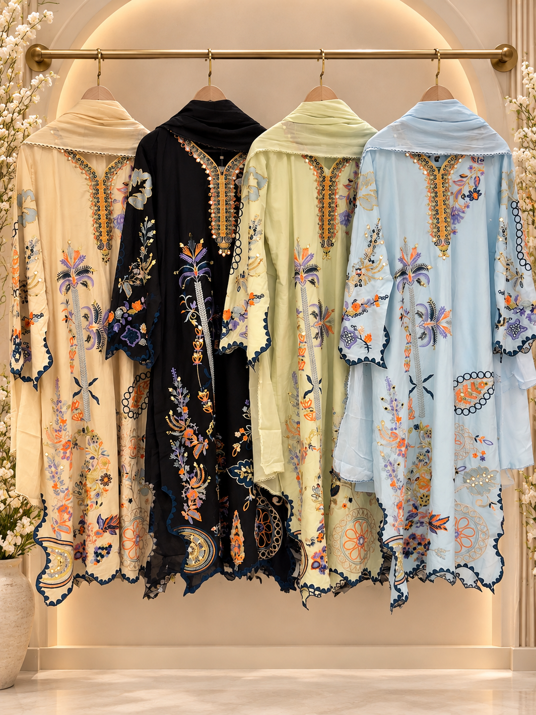 Pakistani Long Cutwork Suits