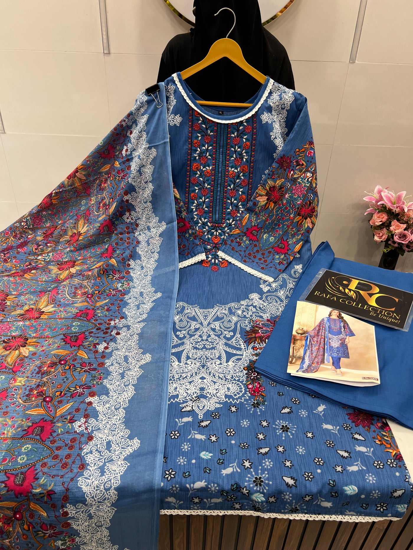 Semi Cotton embroided suits 2115