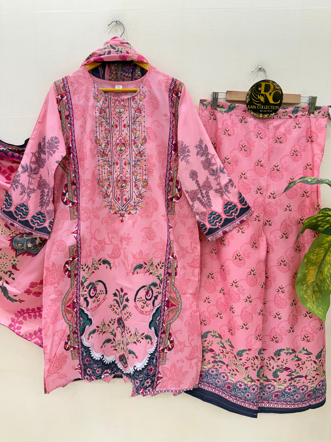 Semi cotton embroidered suits