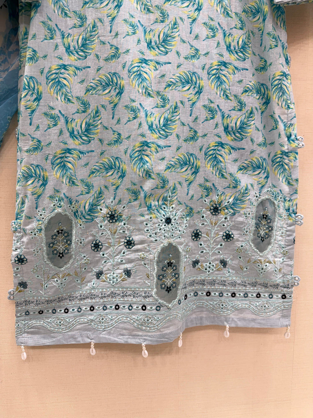 Cotton embroided suits