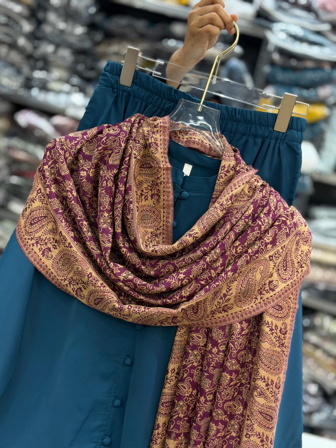 Pashmina shawl sets blue 3137