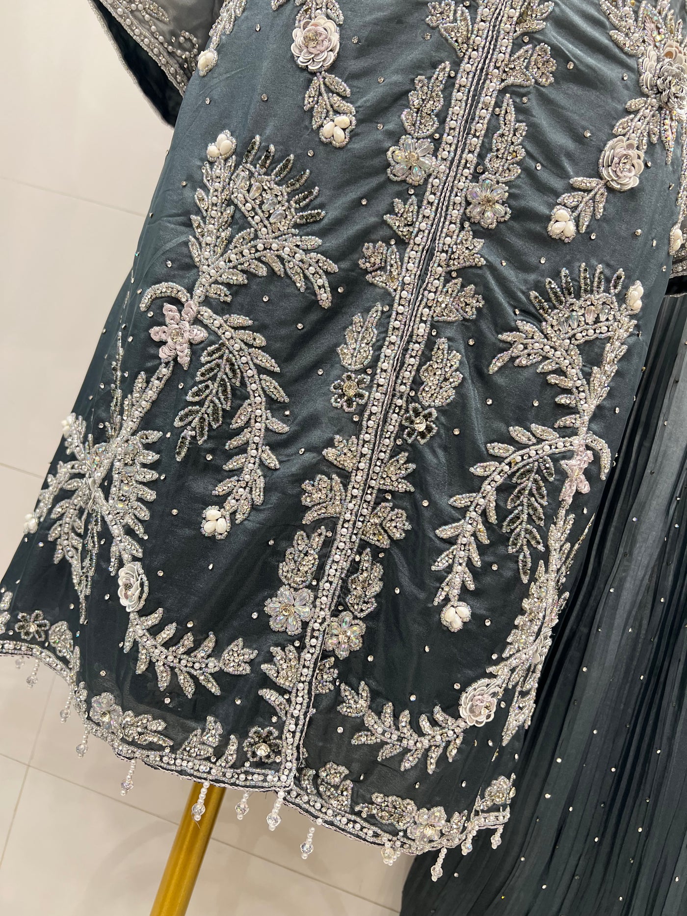 Bridal Elegance Pearl-Work Kurti & Plazzo Set 2817