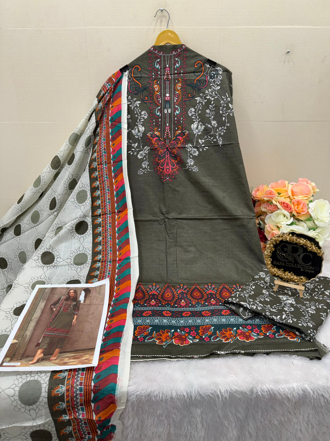 Cotton printed unstitched suits