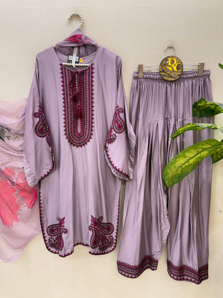 Multi embroidered Farshi Salwar suits