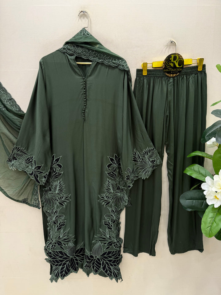 Cutwork embroidered pakistani suits