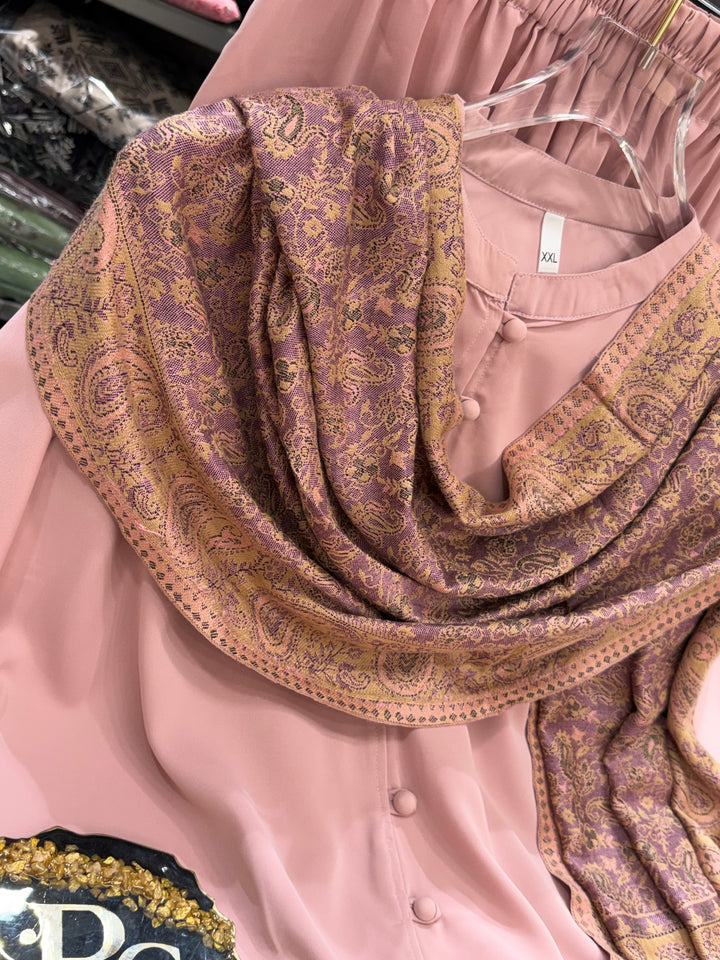 Pashmina shawl pink co-ord sets 3137
