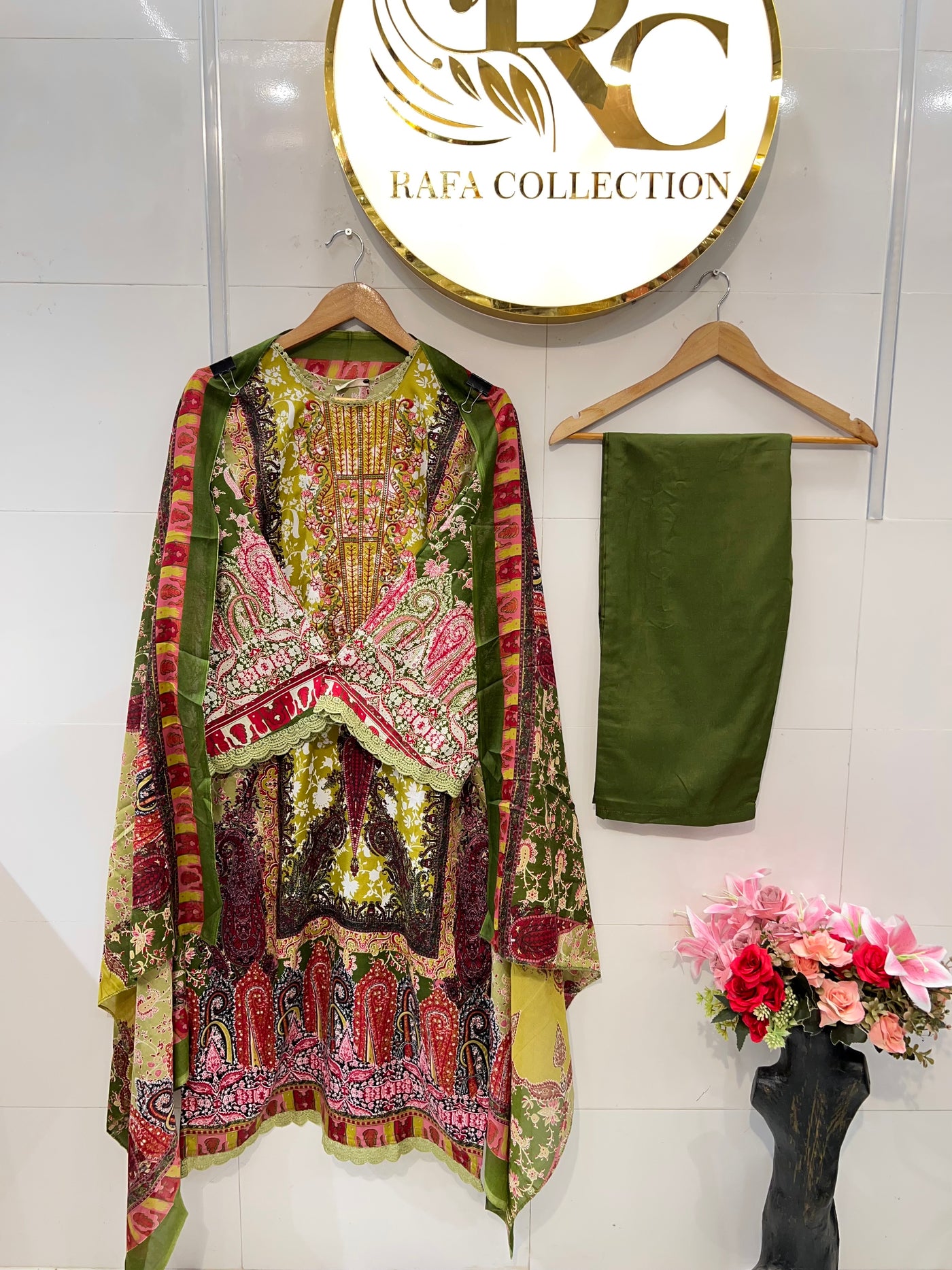 Semi cotton Embroided suits 2351