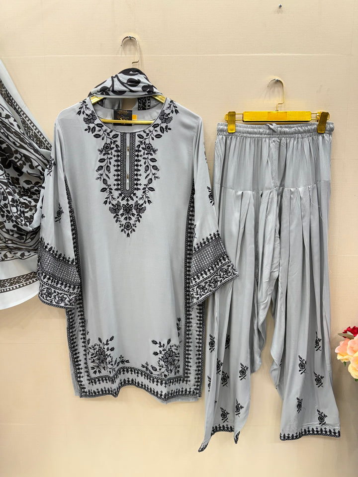 Embroided farshi suits