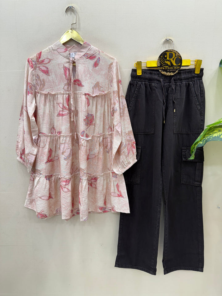 Korean denim cargo Sets