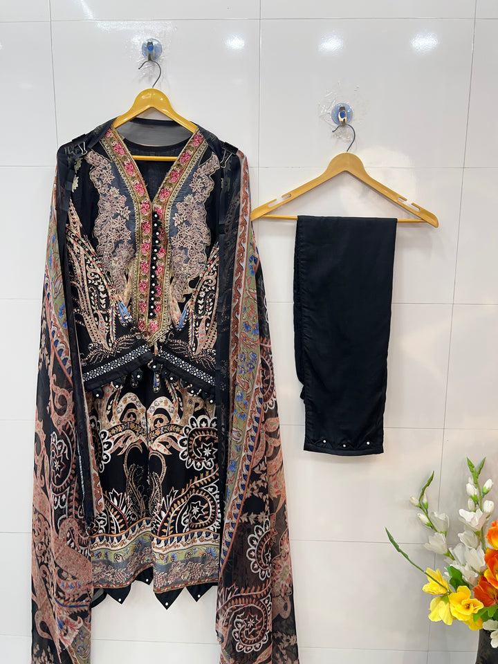 Pakistani pearl embellished suits 2745