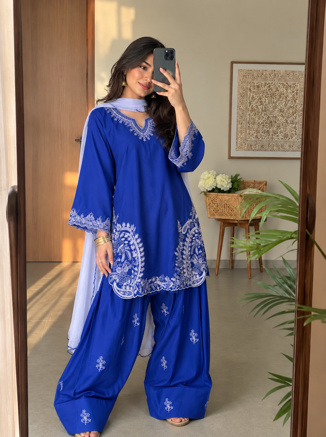 Embroidered Farshi Salwar Suits