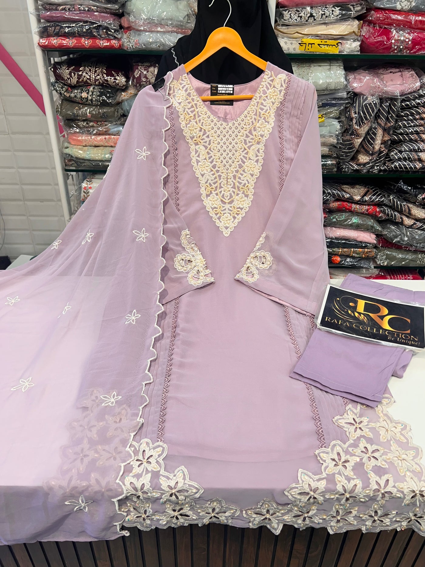 Georgette cut work suit 1826