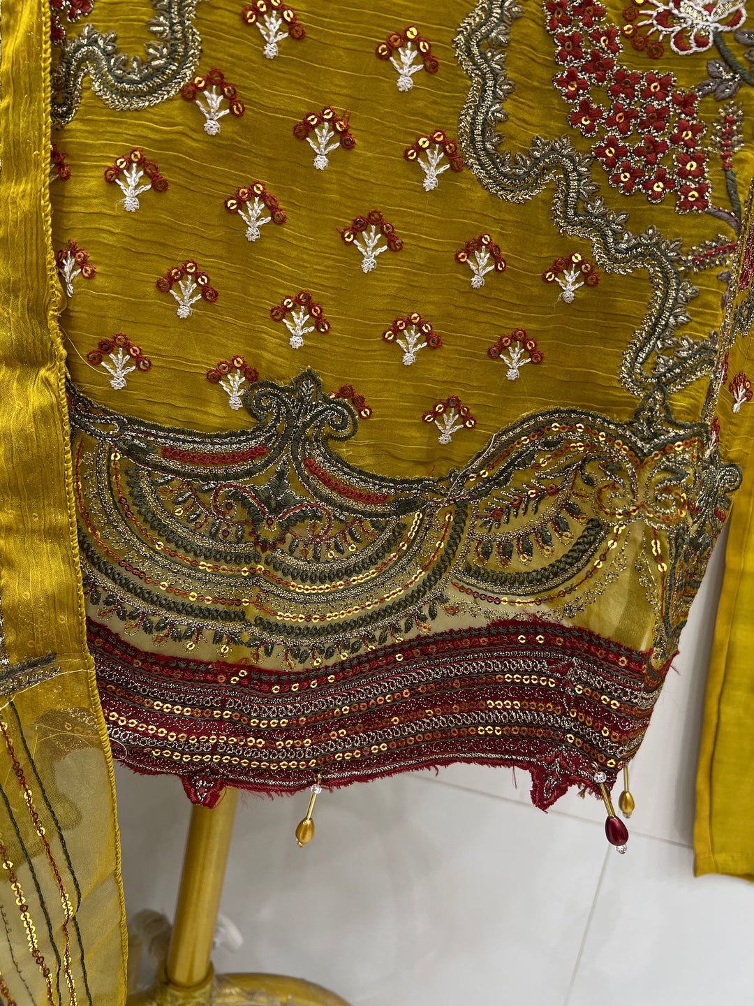 Chiffon embroidered suits 3175