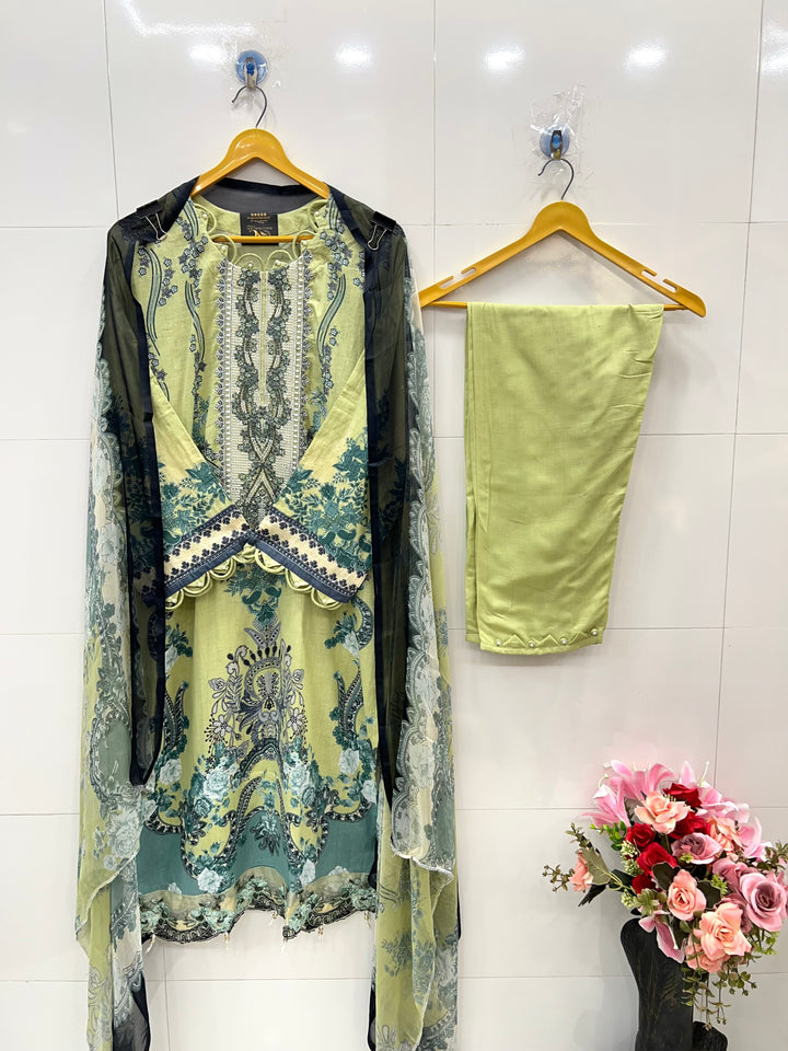 Pakistani pearl embellished suits 
2569