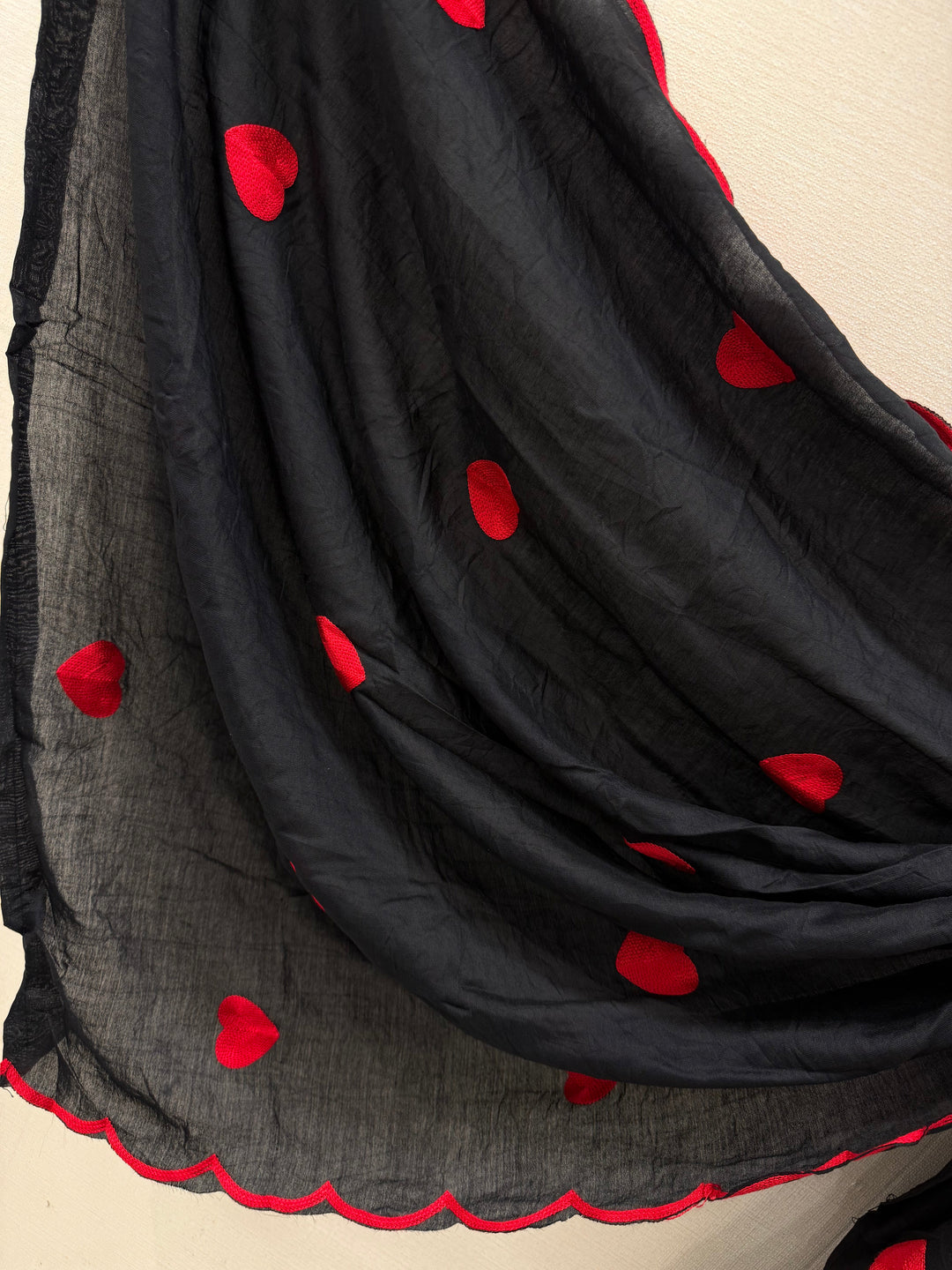 Viral heart embroidered unstitched Suits
