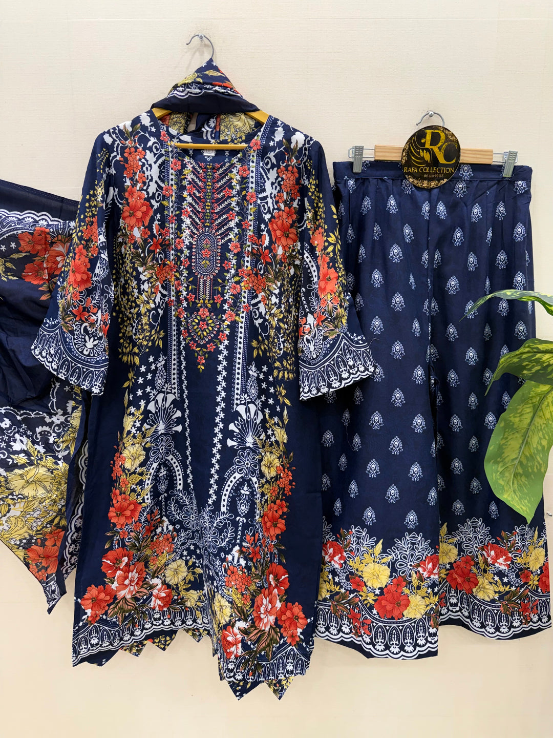 Semi cotton embroidered suits