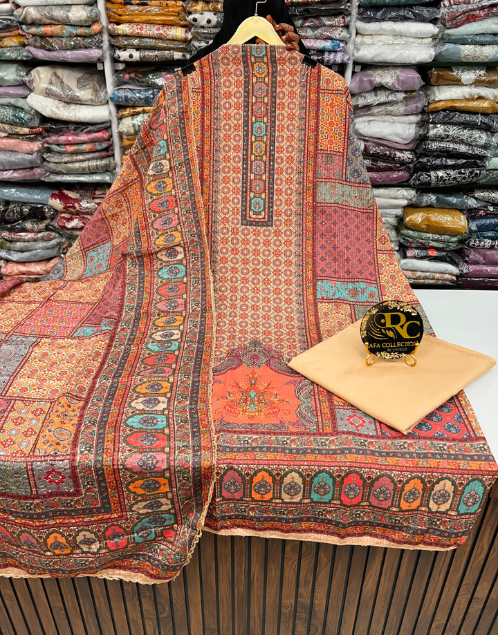 Multi Colour Unstich Suit 1396