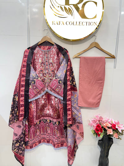 Semi cotton Embroided suits 2351