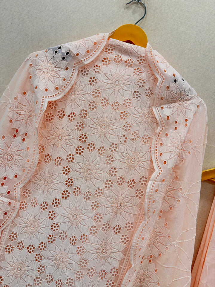 Cotton chikankari unstitched suits