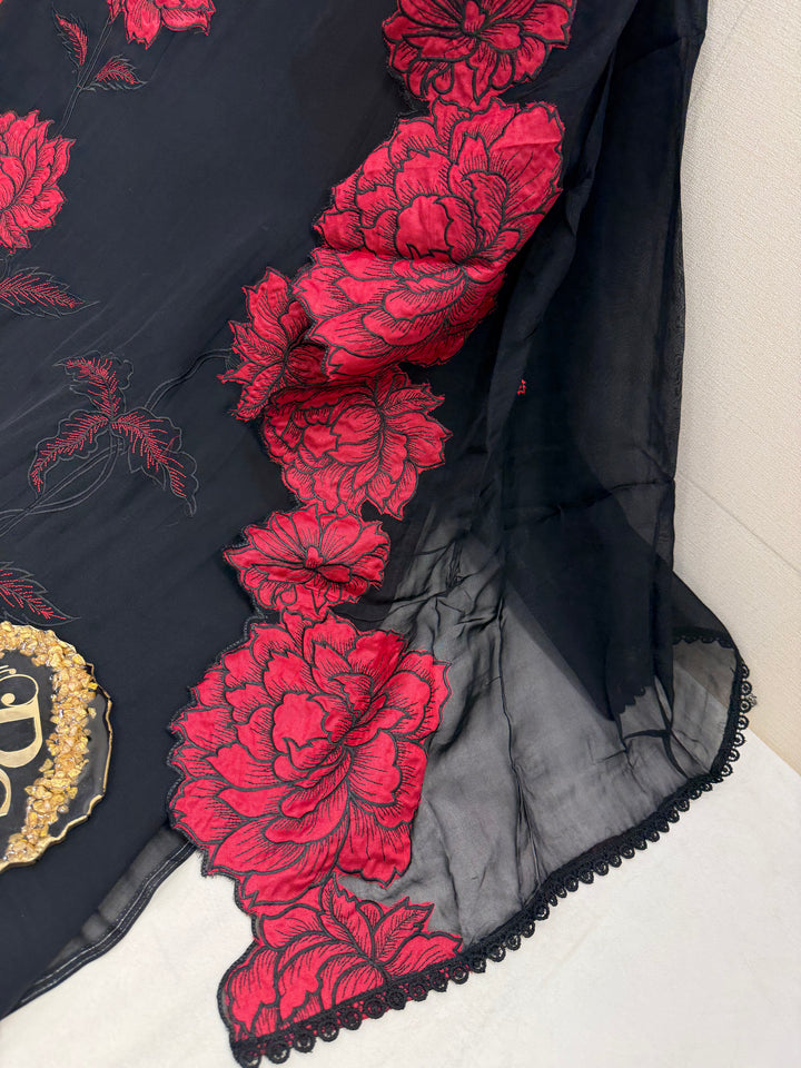 Organza patch work suits