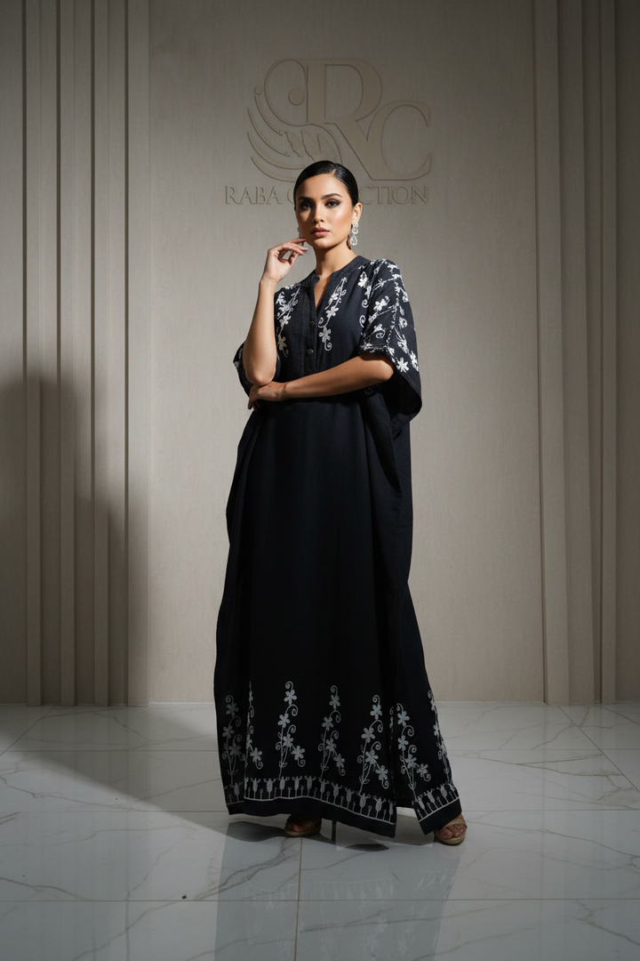 Denim long kaftan