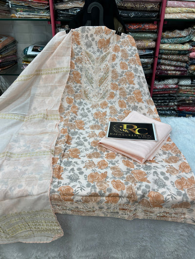 Cotton unstitch suit 1407