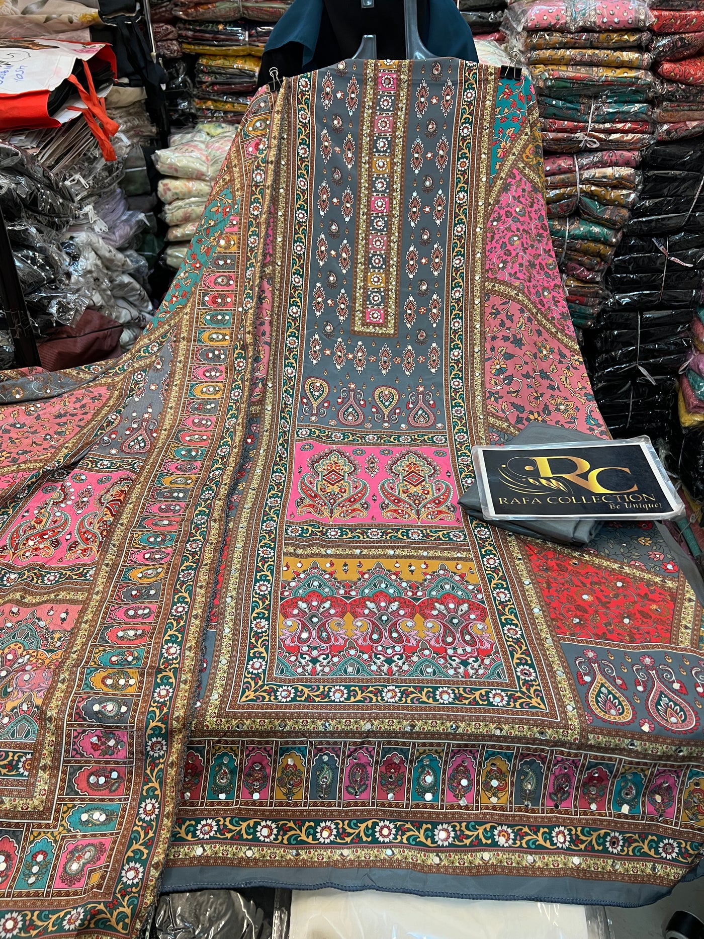 Multi colour mirror Suit 1264