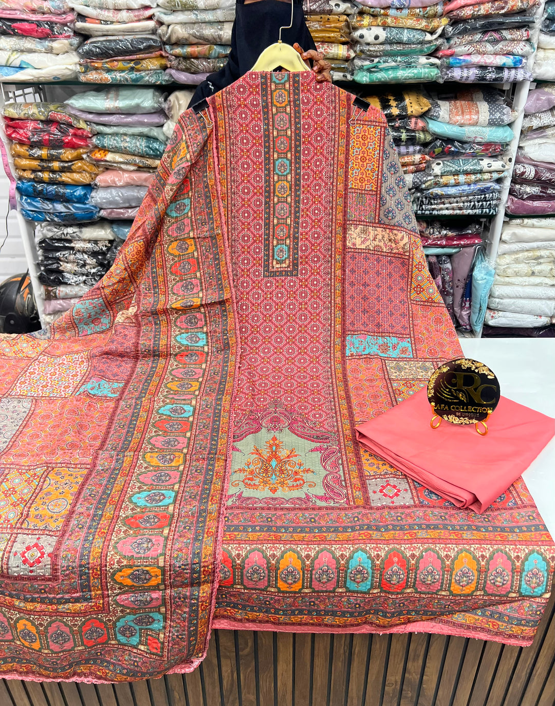 Multi Colour Unstich Suit 1396