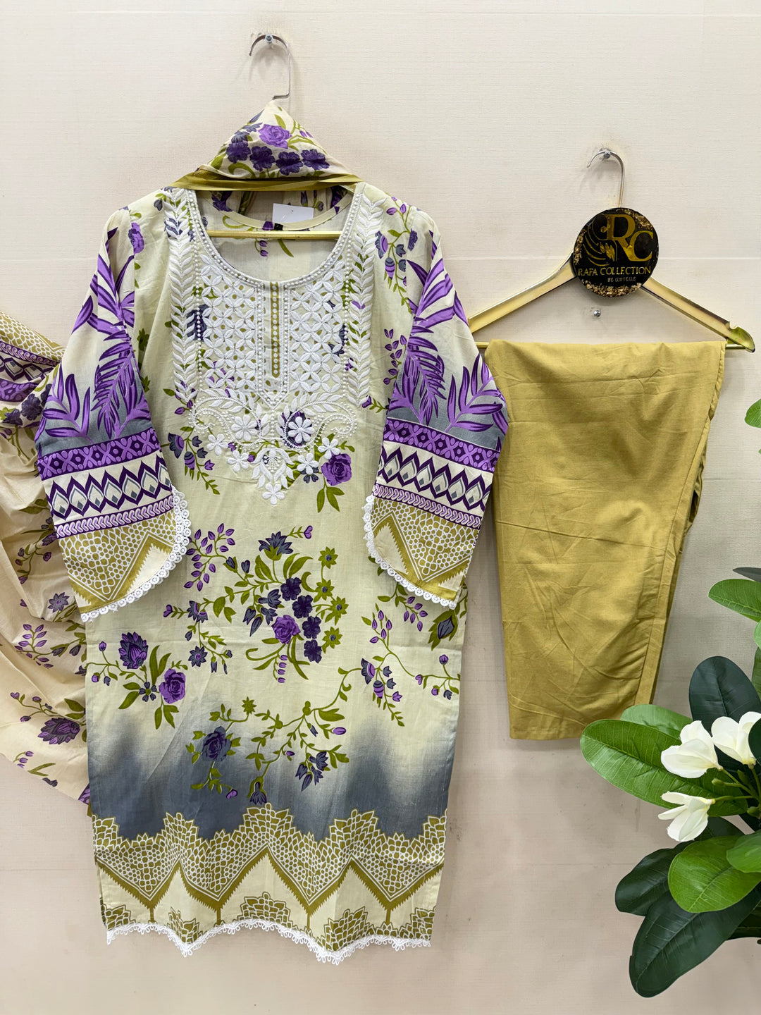 Cotton lakhnawi ready to wear suits