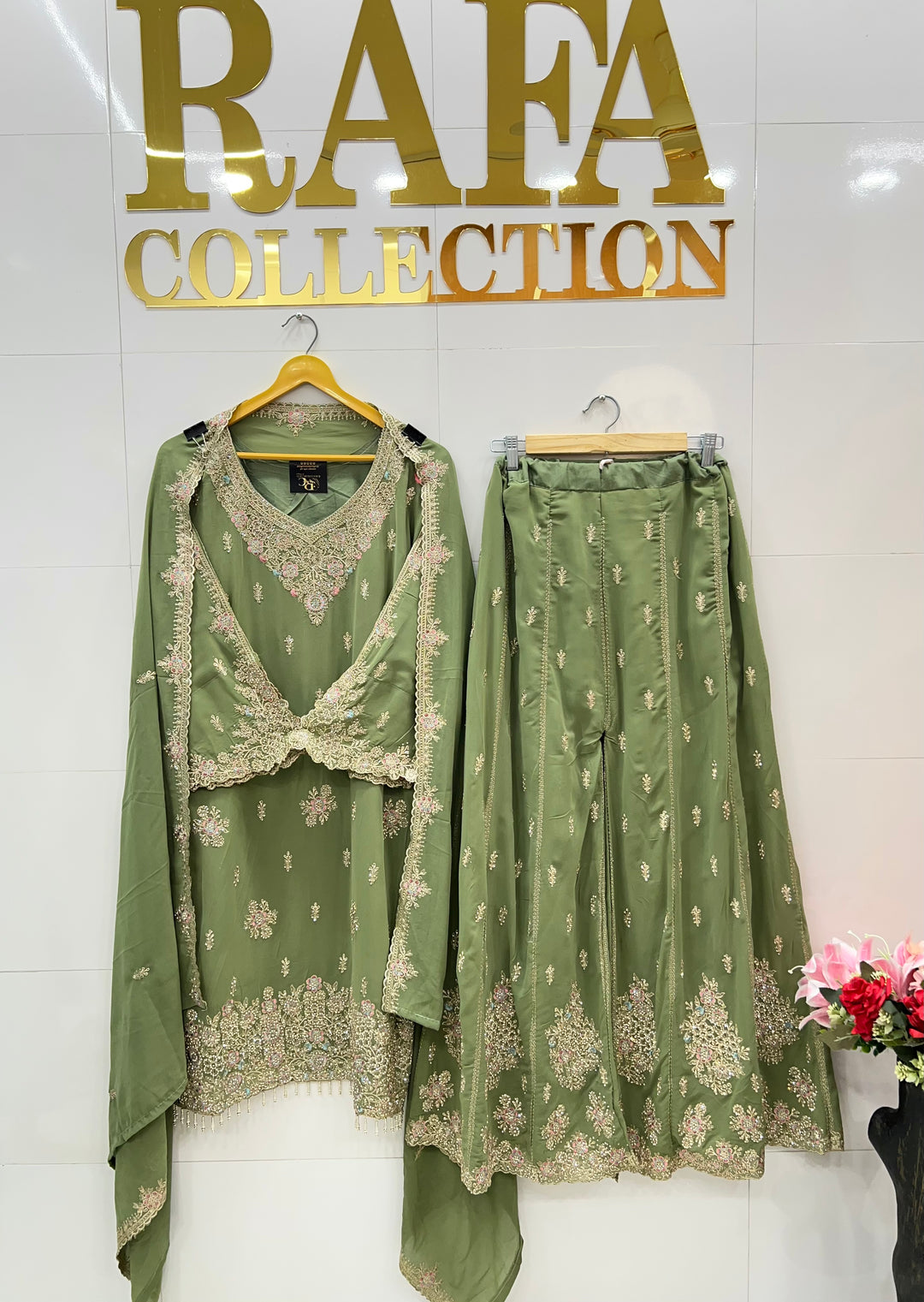 Party wear flaired plazzo suits 2822