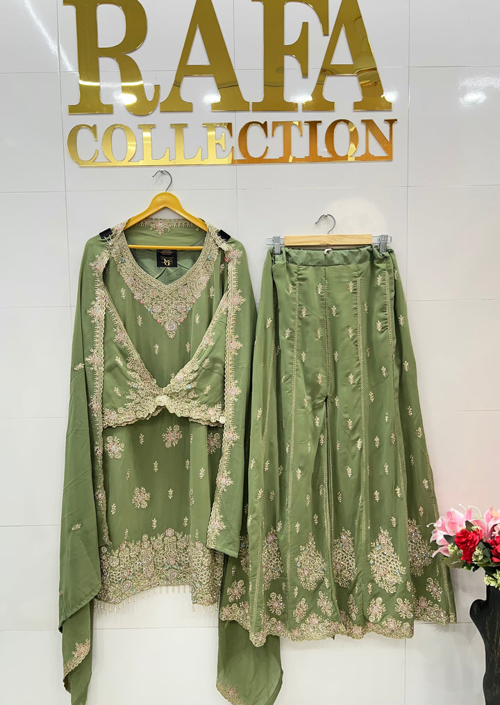 Party wear flaired plazzo suits 2822