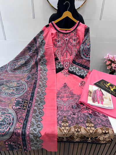 Semi Cotton embroided suits 2115