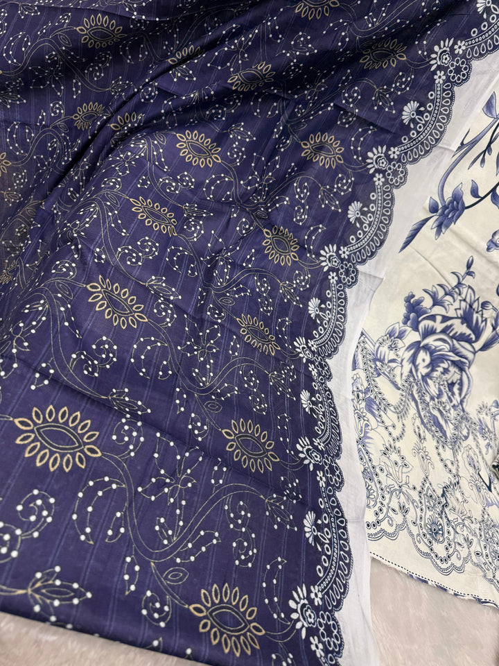 Cotton printed unstitched suits