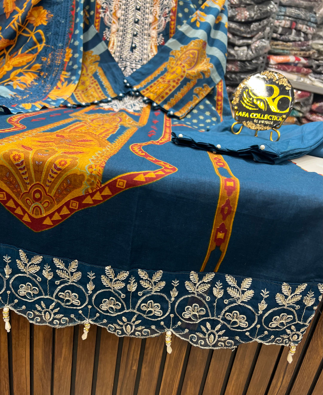 Pakistani pearl embellished suits 2661