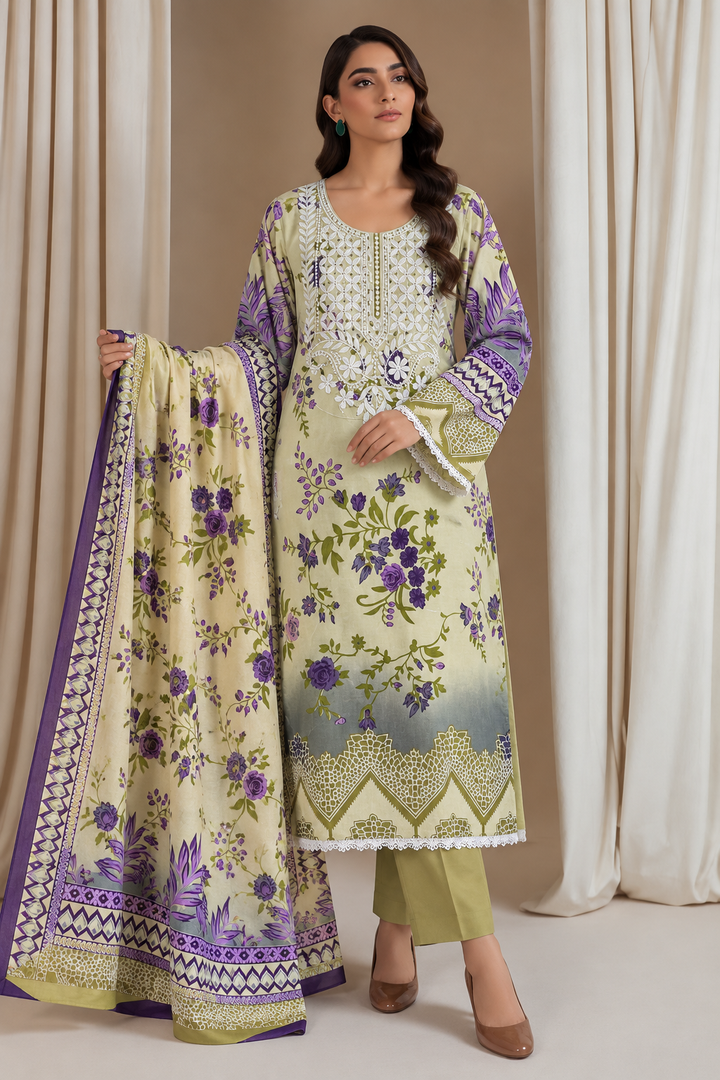 Cotton lakhnawi ready to wear suits