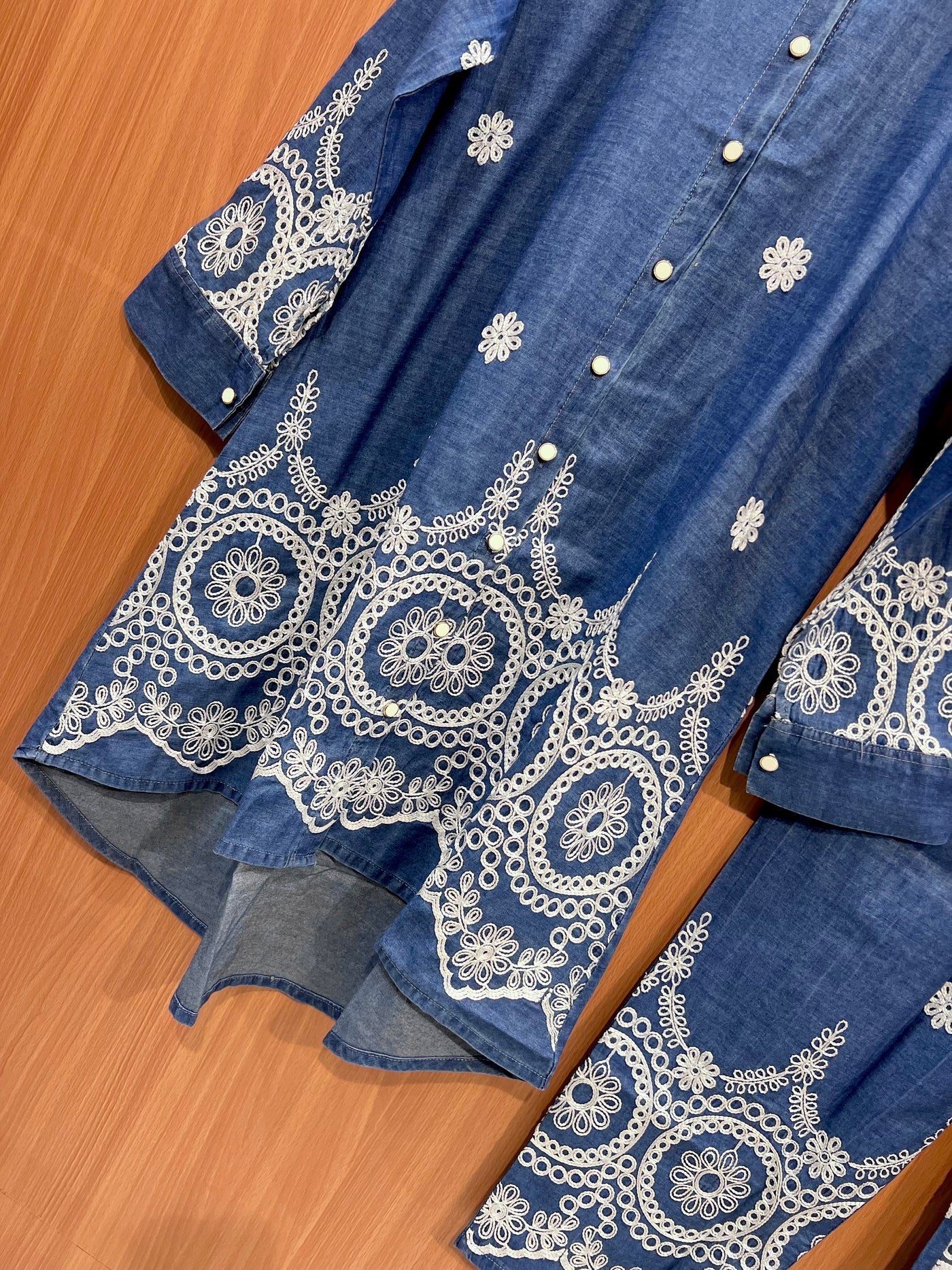 Denim embroidered co-ord sets 2559