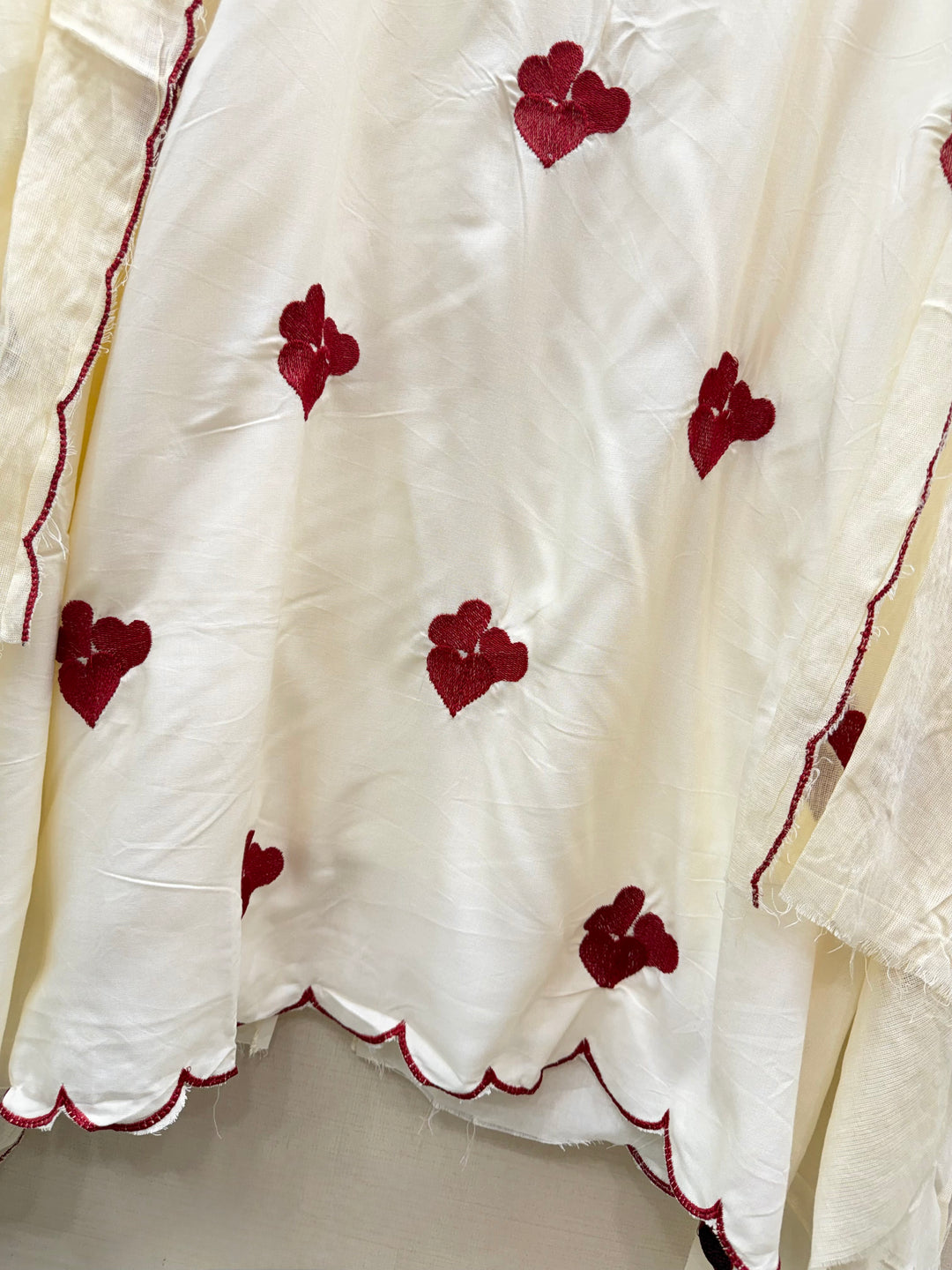 Viral heart embroidered unstitched Suits