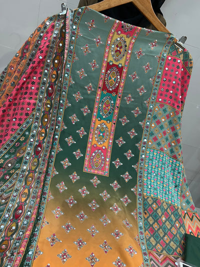 Multi colour mirror Suit 1282