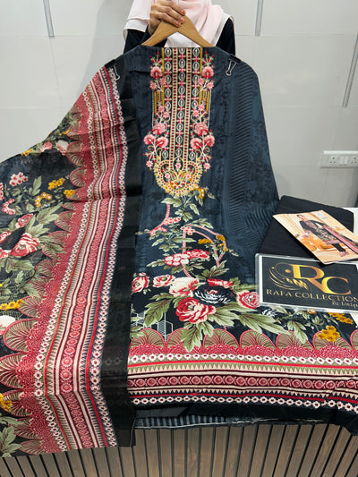 Semi Cotton embroided suit 1541