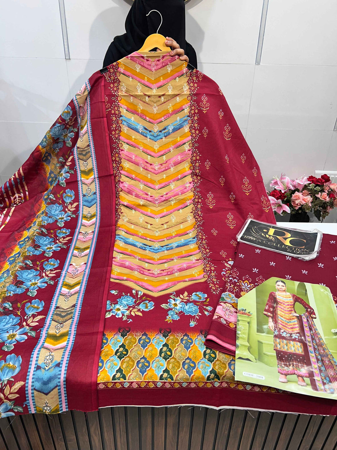 Semi Cotton Unstitched Suit 1895